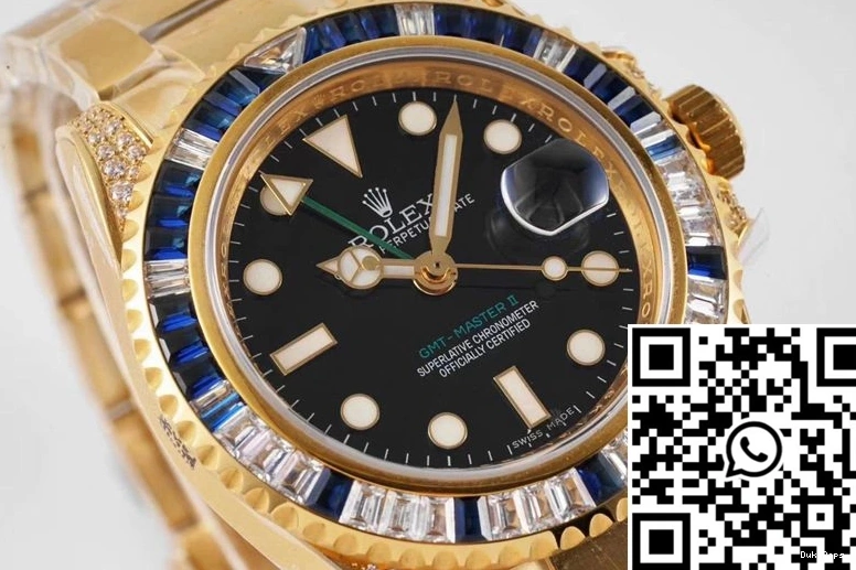 II Factory Diamond White SAru Rolex Master 116758 ROF GMT Blue 0412